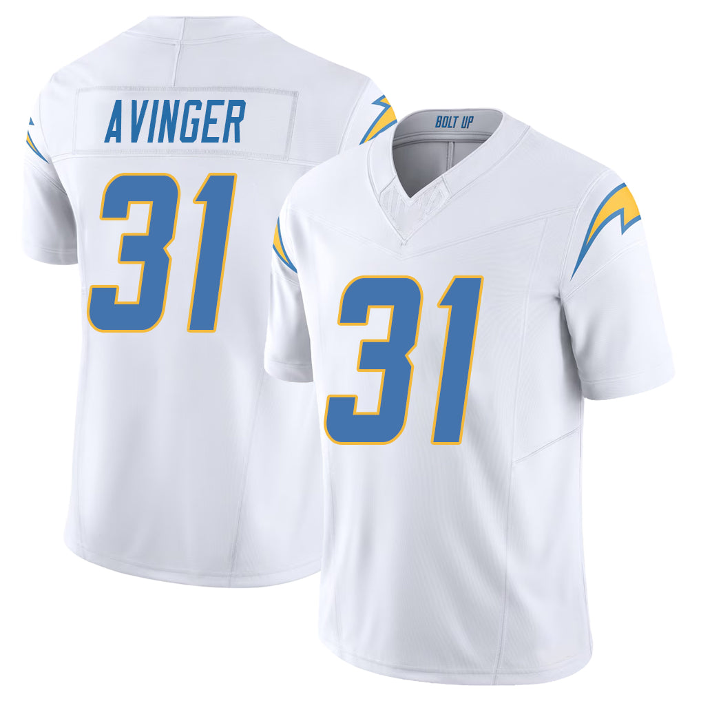 Los Angeles C #31 Avinger Player Football V Neck Short Sleeve White Jersey Noah For Men Youth Women Gift