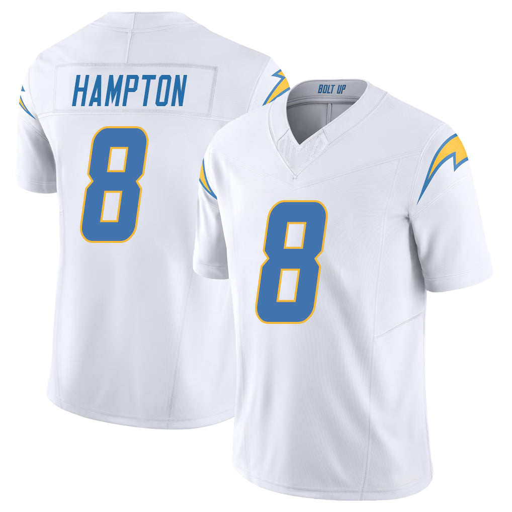 Los Angeles C #8 Hampton Player Football V Neck Short Sleeve White Jersey Omarion For Men Youth Women Gift