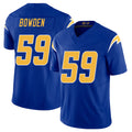 Los Angeles C #59 Bowden Player Football V Neck Short Sleeve Royal Jersey Peter For Men Youth Women Gift