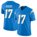 Los Angeles C #17 Rivers Player Football V Neck Short Sleeve Blue Jersey Philip For Men Youth Women Gift