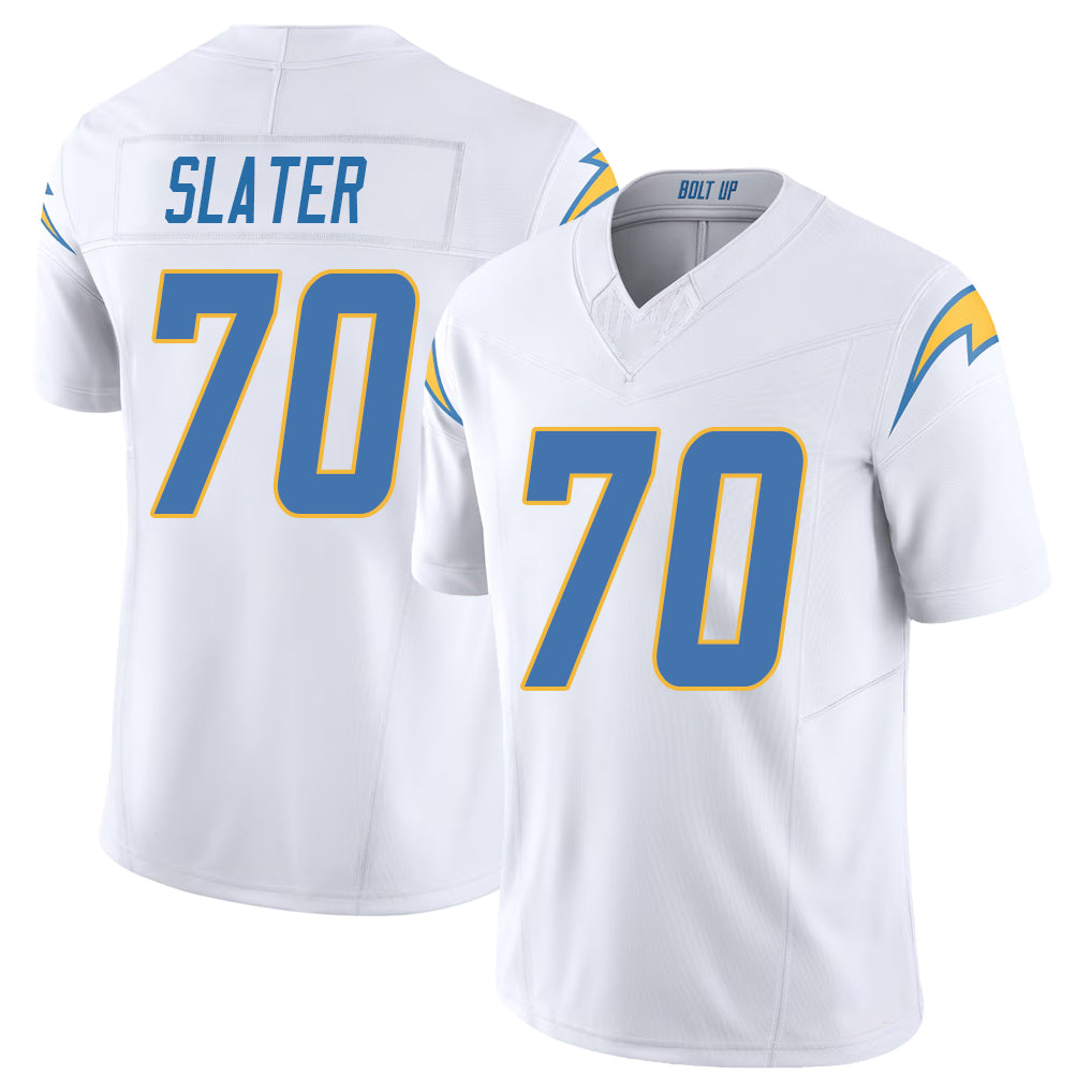 Los Angeles C #70 Slater Player Football V Neck Short Sleeve White Jersey Rashawn For Men Youth Women Gift
