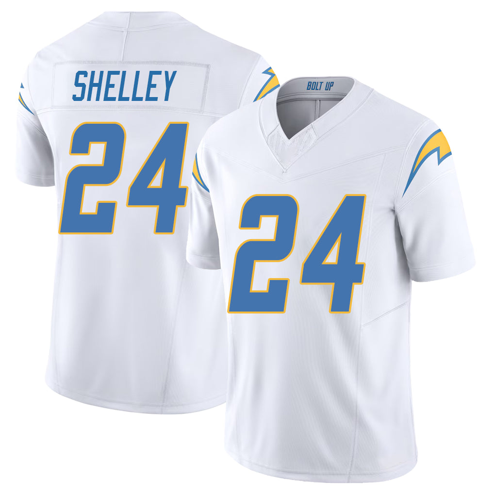 Los Angeles C #24 Shelley Player Football V Neck Short Sleeve White Jersey Rodney For Men Youth Women Gift