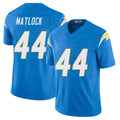 Los Angeles C #44 Matlock Player Football V Neck Short Sleeve Blue Jersey Scott For Men Youth Women Gift