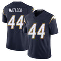 Los Angeles C #44 Matlock Player Football V Neck Short Sleeve Navy Jersey Scott For Men Youth Women Gift