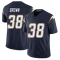 Los Angeles C #38 Brown Player Football V Neck Short Sleeve Navy Jersey Sincere For Men Youth Women Gift