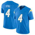 Los Angeles C #4 Still Player Football V Neck Short Sleeve Blue Jersey Tarheeb For Men Youth Women Gift