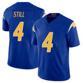 Los Angeles C #4 Still Player Football V Neck Short Sleeve Royal Jersey Tarheeb For Men Youth Women Gift