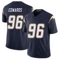 Los Angeles C #96 Edwards Player Football V Neck Short Sleeve Navy Jersey TeRah For Men Youth Women Gift