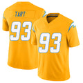 Los Angeles C #93 Tart Player Football V Neck Short Sleeve Gold Jersey Teair For Men Youth Women Gift