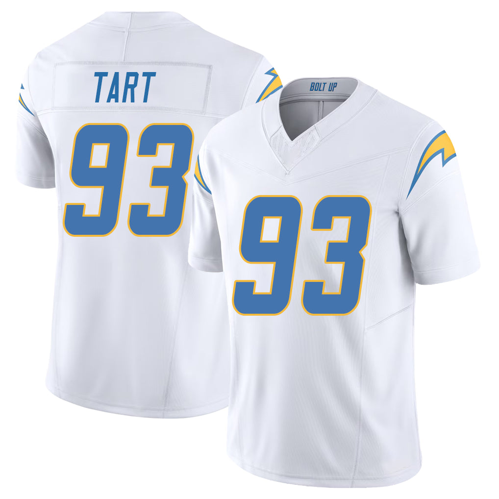 Los Angeles C #93 Tart Player Football V Neck Short Sleeve White Jersey Teair For Men Youth Women Gift