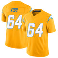 Los Angeles C #64 Webb Player Football V Neck Short Sleeve Gold Jersey Terry For Men Youth Women Gift