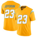 Los Angeles C #23 Jefferson Player Football V Neck Short Sleeve Gold Jersey Tony For Men Youth Women Gift
