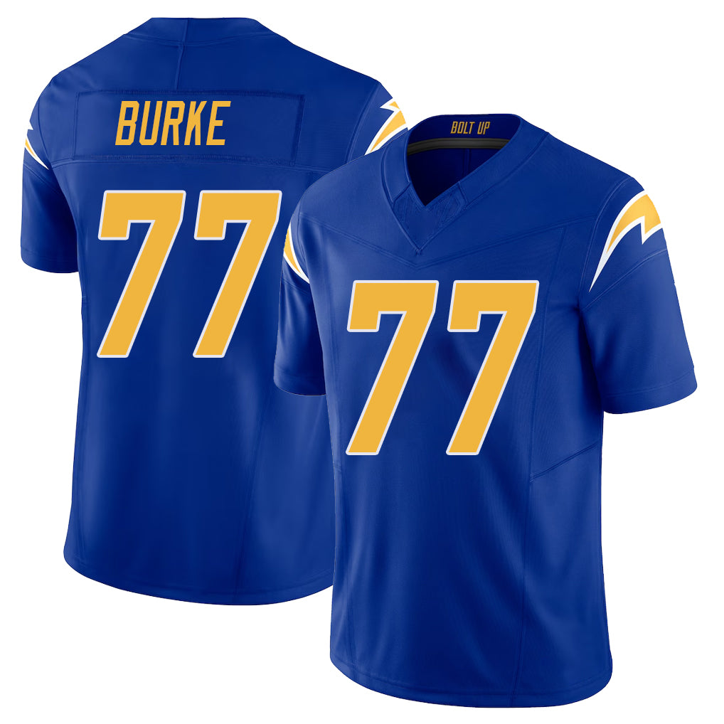 Los Angeles C #77 Burke Player Football V Neck Short Sleeve Royal Jersey Travis For Men Youth Women Gift