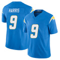 Los Angeles C #9 Harris Player Football V Neck Short Sleeve Blue Jersey Tre For Men Youth Women Gift