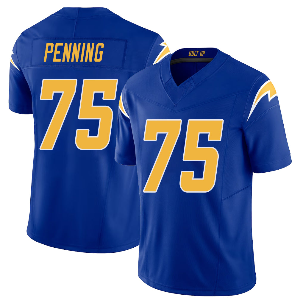 Los Angeles C #75 Penning Player Football V Neck Short Sleeve Royal Jersey Trevor For Men Youth Women Gift