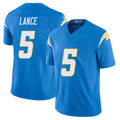 Los Angeles C #5 Lance Player Football V Neck Short Sleeve Blue Jersey Trey For Men Youth Women Gift