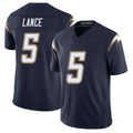 Los Angeles C #5 Lance Player Football V Neck Short Sleeve Navy Jersey Trey For Men Youth Women Gift