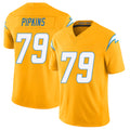 Los Angeles C #79 Pipkins Player Football V Neck Short Sleeve Gold Jersey Trey For Men Youth Women Gift