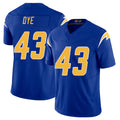 Los Angeles C #43 Dye Player Football V Neck Short Sleeve Royal Jersey Troy For Men Youth Women Gift