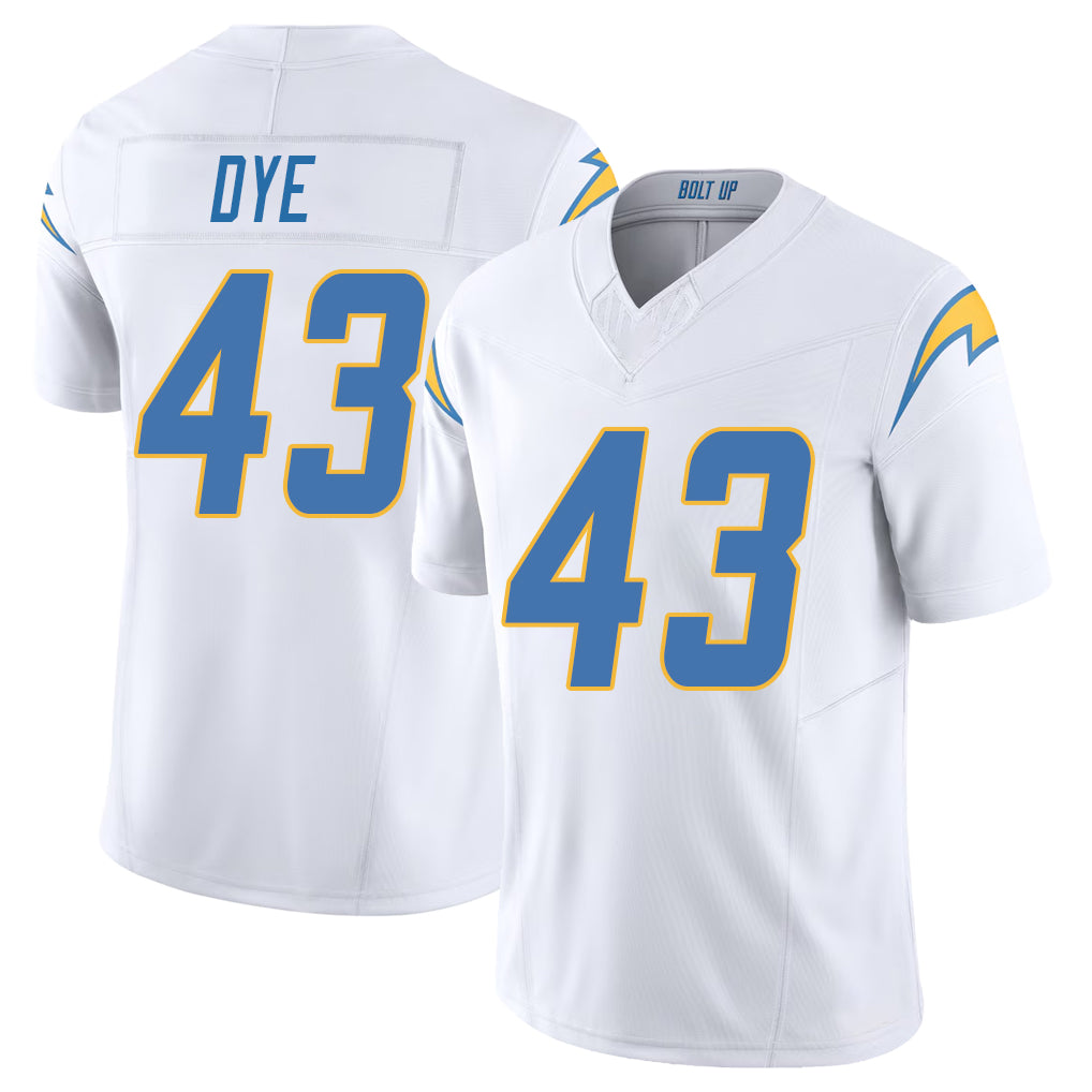 Los Angeles C #43 Dye Player Football V Neck Short Sleeve White Jersey Troy For Men Youth Women Gift