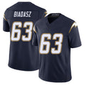 Los Angeles C #63 Biadasz Player Football V Neck Short Sleeve Navy Jersey Tyler For Men Youth Women Gift
