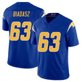 Los Angeles C #63 Biadasz Player Football V Neck Short Sleeve Royal Jersey Tyler For Men Youth Women Gift
