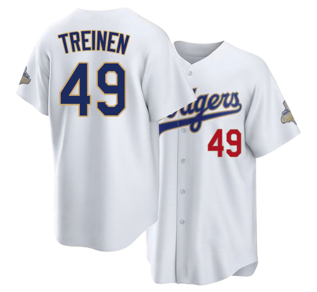 Los Angeles D #49 Treinen Player Baseball Short Sleeve White Jersey Blake For Men Women Youth Gift