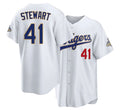 Los Angeles D #41 Stewart Player Baseball Short Sleeve White Jersey Brock For Men Women Youth Gift