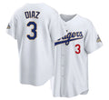 Los Angeles D #3 Diaz Player Baseball Short Sleeve White Jersey Edwin For Men Women Youth Gift
