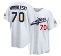Los Angeles D #70 Wrobleski Player Baseball Short Sleeve White Jersey Justin For Men Women Youth Gift