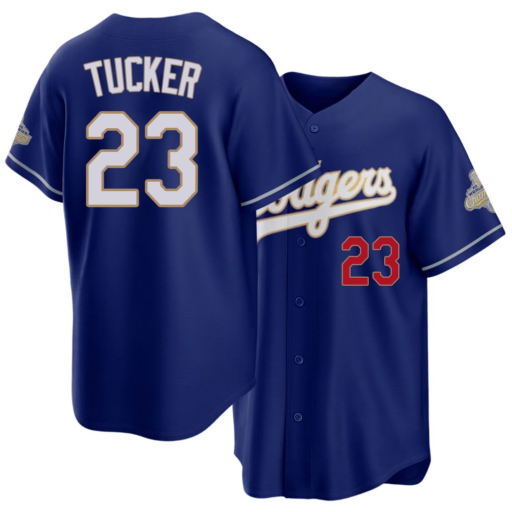 Los Angeles D #23 Tucker Player Baseball Short Sleeve Royal Jersey Kyle For Men Women Youth Gift