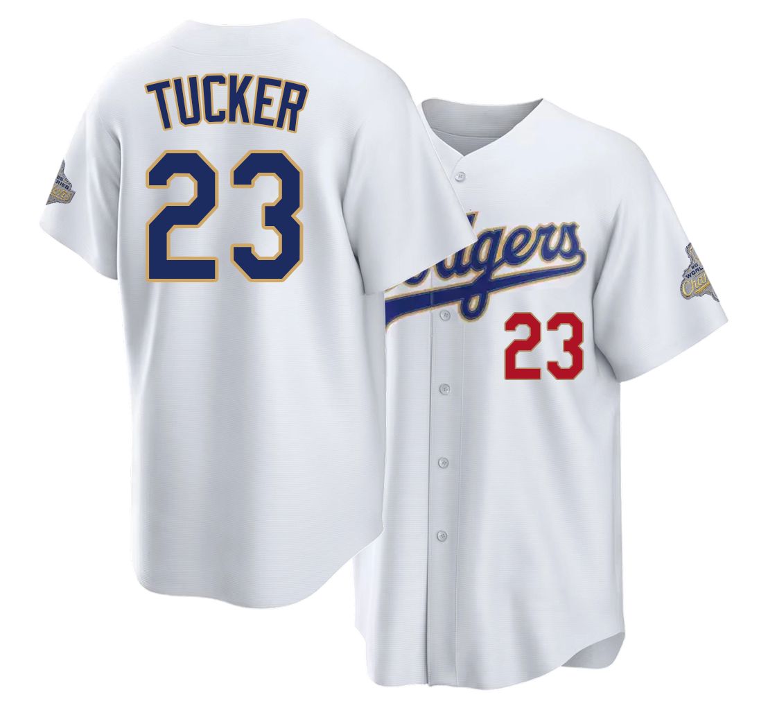 Los Angeles D #23 Tucker Player Baseball Short Sleeve White Jersey Kyle For Men Women Youth Gift