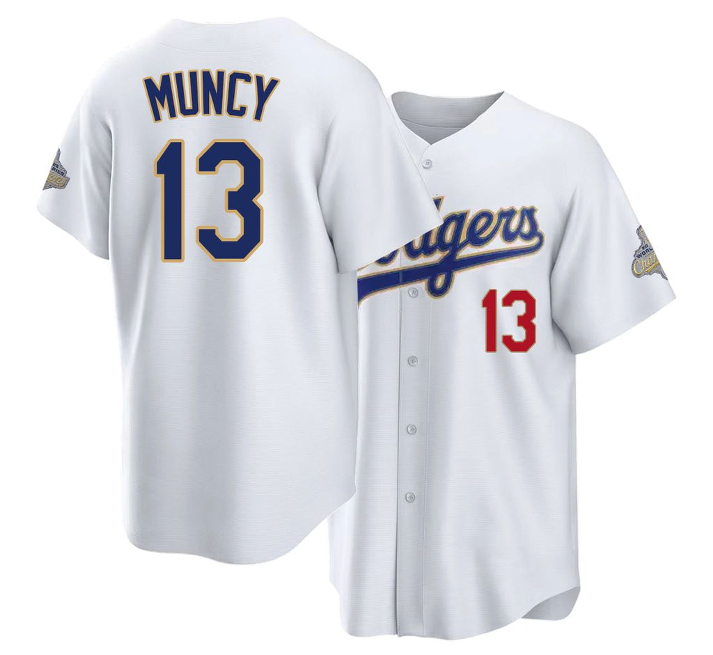 Los Angeles D #13 Muncy Player Baseball Short Sleeve White Jersey Max For Men Women Youth Gift