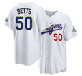 Los Angeles D #50 Betts Player Baseball Short Sleeve White Jersey Mookie For Men Women Youth Gift