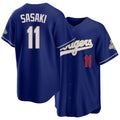Los Angeles D #11 Sasaki Player Baseball Short Sleeve Royal Jersey Roki For Men Women Youth Gift