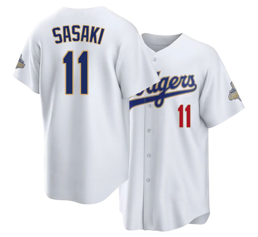 Los Angeles D #11 Sasaki Player Baseball Short Sleeve White Jersey Roki For Men Women Youth Gift