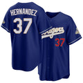 Los Angeles D #37 Hernandez Player Baseball Short Sleeve Royal Jersey Teoscar For Men Women Youth Gift