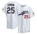 Los Angeles D #25 Edman Player Baseball Short Sleeve White Jersey Tommy For Men Women Youth Gift