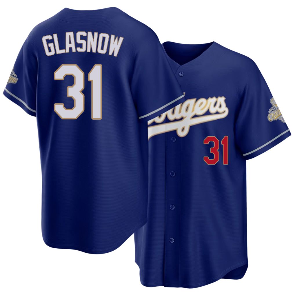 Los Angeles D #31 Glasnow Player Baseball Short Sleeve Royal Jersey Tyler For Men Women Youth Gift