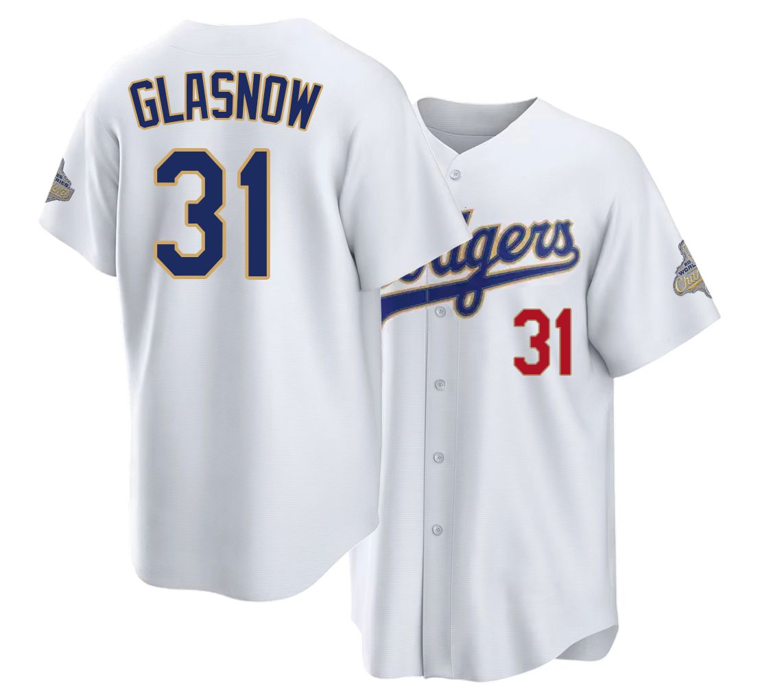 Los Angeles D #31 Glasnow Player Baseball Short Sleeve White Jersey Tyler For Men Women Youth Gift