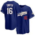Los Angeles D #16 Smith Player Baseball Short Sleeve Royal Jersey Will For Men Women Youth Gift