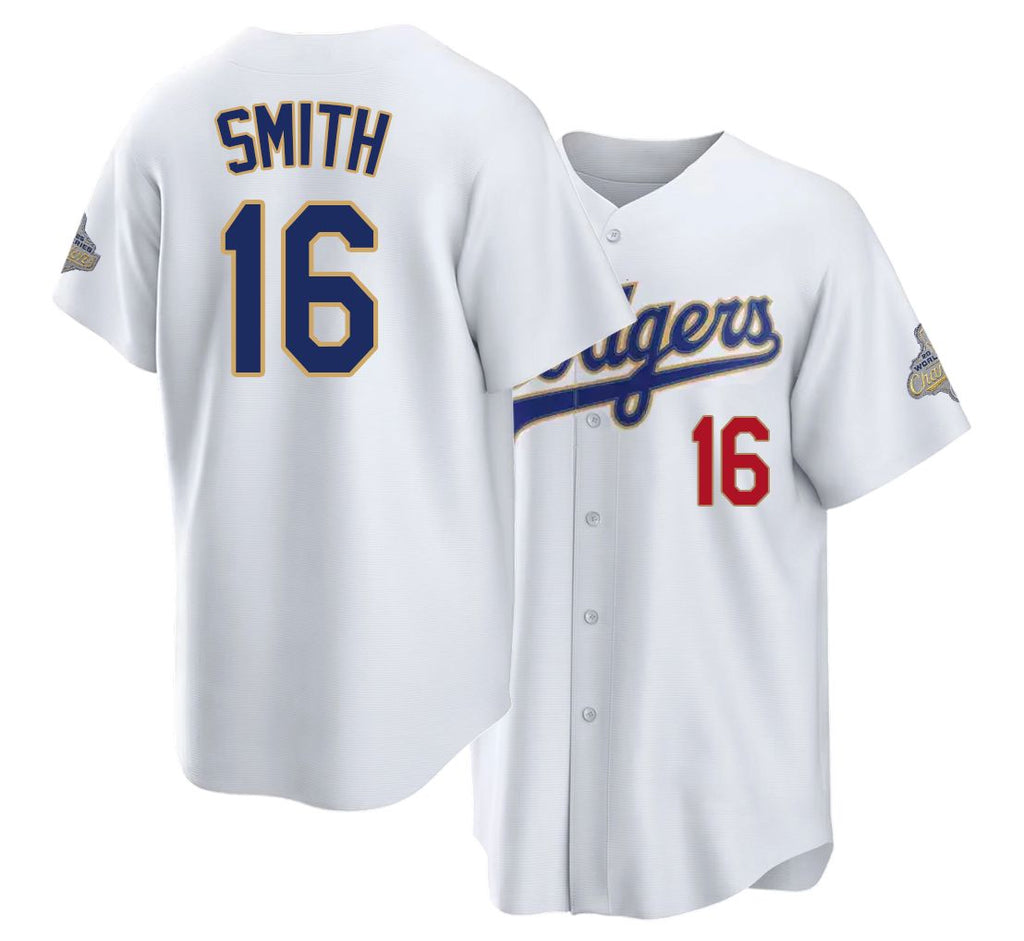 Los Angeles D #16 Smith Player Baseball Short Sleeve White Jersey Will For Men Women Youth Gift