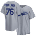 Los Angeles D #76 Freeland Player Baseball Short Sleeve Gray Jersey Alex For Men Women Youth Gift