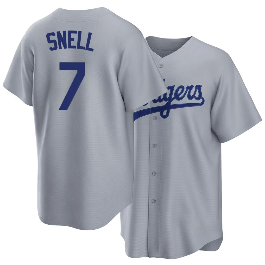 Los Angeles D #7 Snell Player Baseball Short Sleeve Gray Jersey Blake For Men Women Youth Gift