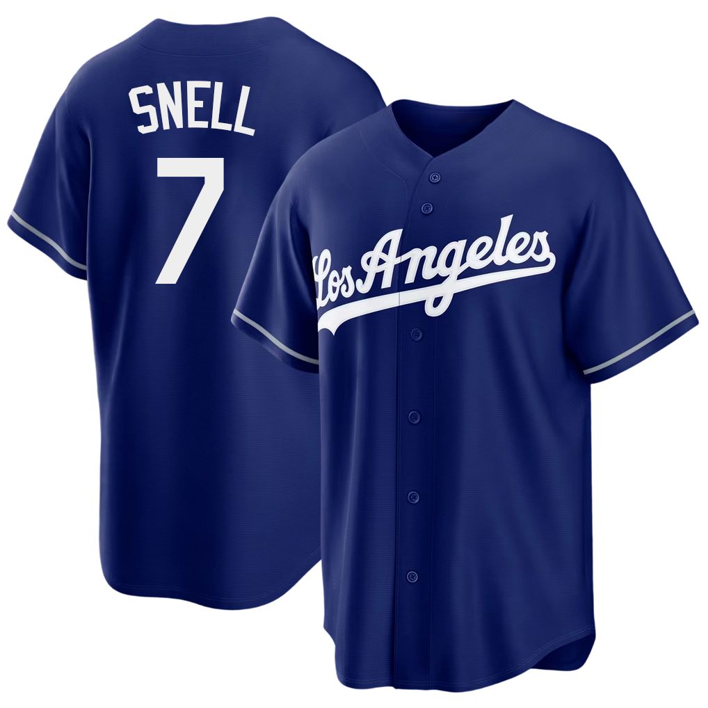 Los Angeles D #7 Snell Player Baseball Short Sleeve Royal Jersey Blake For Men Women Youth Gift