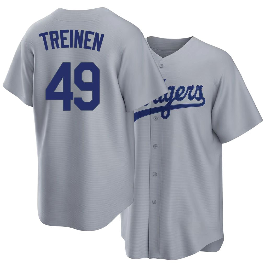 Los Angeles D #49 Treinen Player Baseball Short Sleeve Gray Jersey Blake For Men Women Youth Gift
