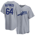 Los Angeles D #64 Alfonzo Player Baseball Short Sleeve Gray Jersey Eliezer For Men Women Youth Gift