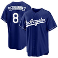 Los Angeles D #8 Hernandez Player Baseball Short Sleeve Royal Jersey Enrique For Men Women Youth Gift