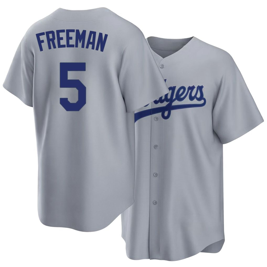 Los Angeles D #5 Freeman Player Baseball Short Sleeve Gray Jersey Freddie For Men Women Youth Gift