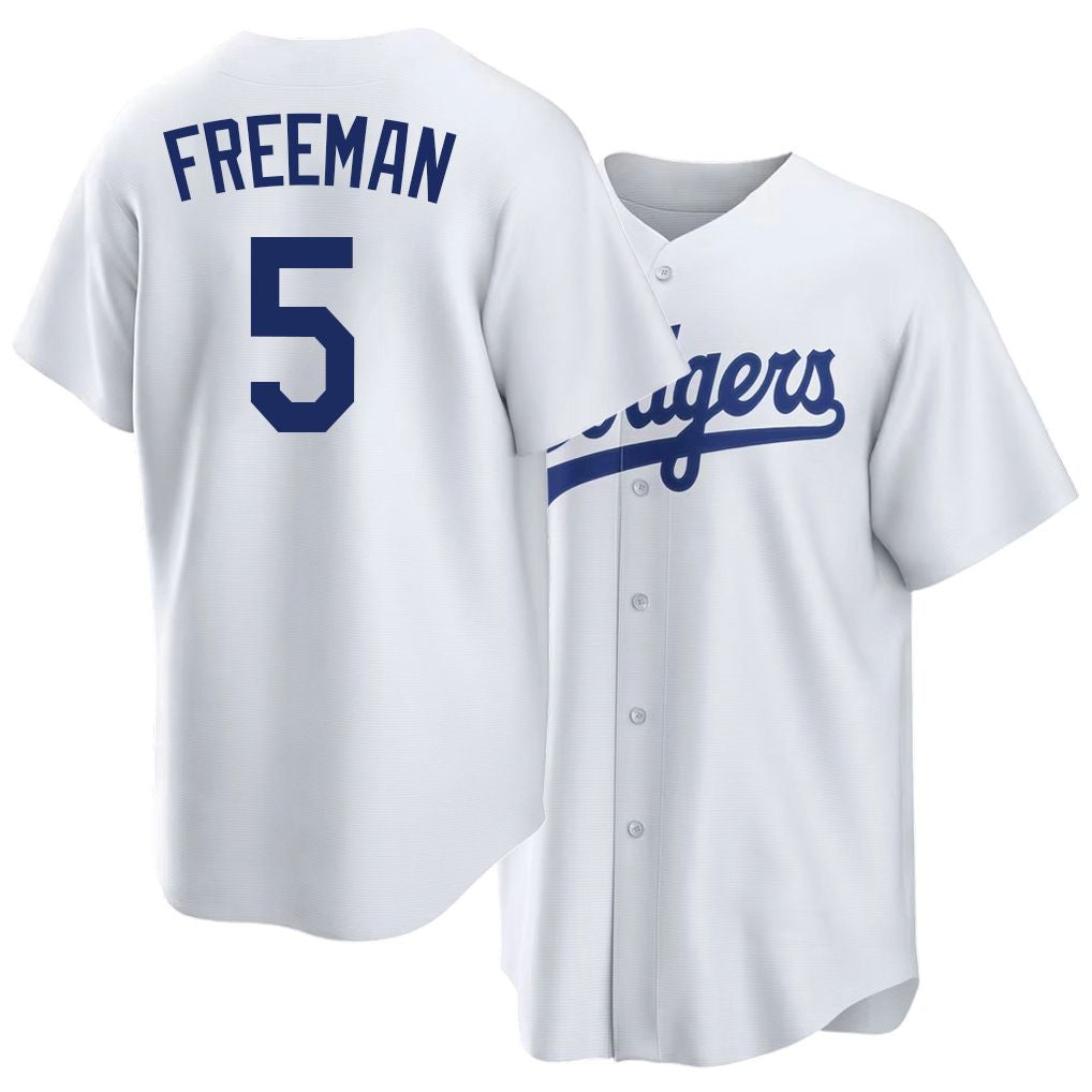 Los Angeles D #5 Freeman Player Baseball Short Sleeve White Jersey Freddie For Men Women Youth Gift
